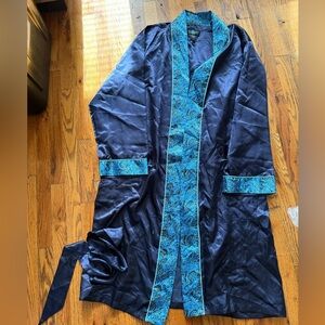 Steve Harvey Elegant Blue and Teal Paisley Robe